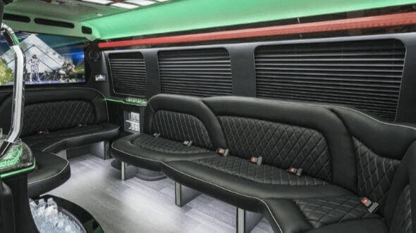 Interior of Salem Party Bus Company's 18 Passenger Party Bus in Salem