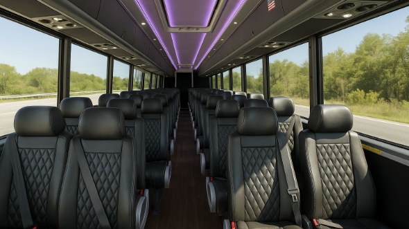 Interior of New Hampshire Party Bus Company's 25 Passenger Minibus in New Hampshire