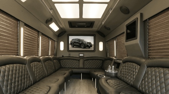 Interior of Dover Party Bus Company's 25 Passenger Party Bus in Dover