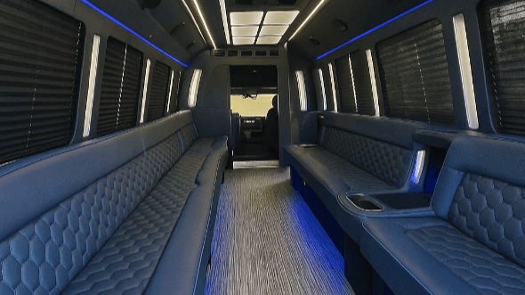 Interior of New Hampshire Party Bus Company's 25 Passenger Party Bus in New Hampshire