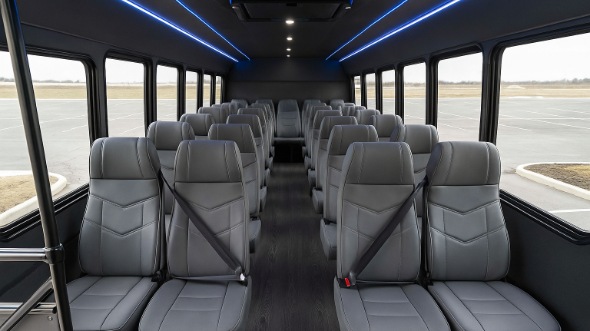 Interior of New Hampshire Party Bus Company's 28 Passenger Minibus in New Hampshire