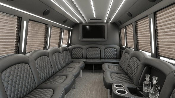 Interior of New Hampshire Party Bus Company's 28 Passenger Party Bus in New Hampshire