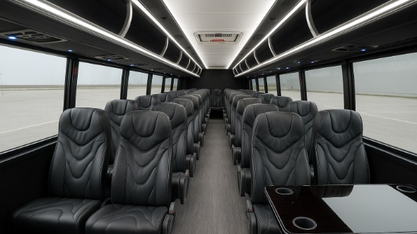 Interior of New Hampshire Party Bus Company's 30 Passenger Minibus in New Hampshire