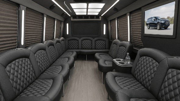 Interior of New Hampshire Party Bus Company's 30 Passenger Party Bus in New Hampshire