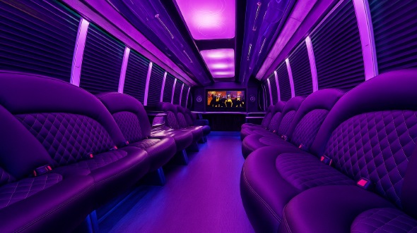 Interior of Concord Party Bus Company's 40 Passenger Party Bus in Concord