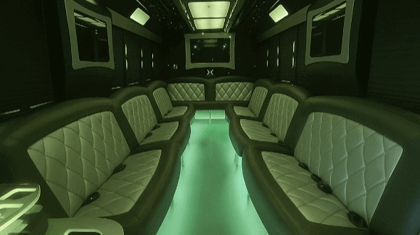 Interior of Salem Party Bus Company's 40 Passenger Party Bus in Salem