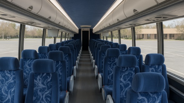 Interior of New Hampshire Party Bus Company's 45 Passenger Charter Bus in New Hampshire