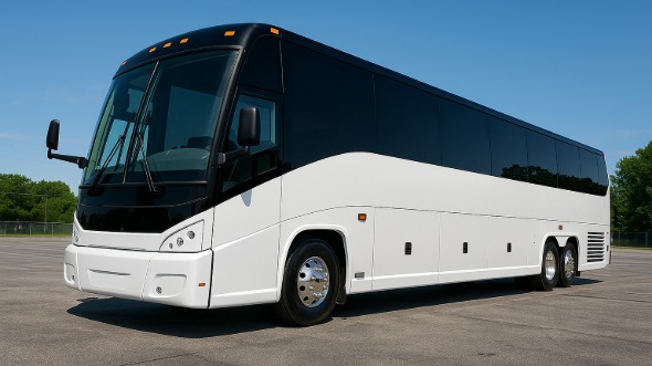 Exterior of New Hampshire Party Bus Company's 47 Passenger Charter Bus in New Hampshire