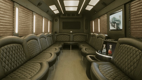 Interior of Dover Party Bus Company's 50 Passenger Party Bus in Dover