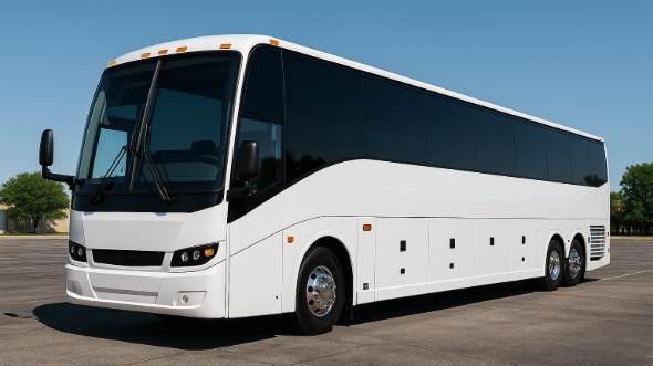 Exterior of New Hampshire Party Bus Company's 51 Passenger Charter Bus in New Hampshire