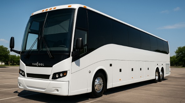 Exterior of New Hampshire Party Bus Company's 54 Passenger Charter Bus in New Hampshire