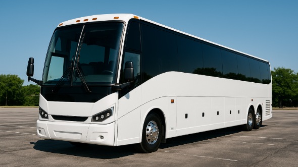 Exterior of New Hampshire Party Bus Company's 55 Passenger Charter Bus in New Hampshire