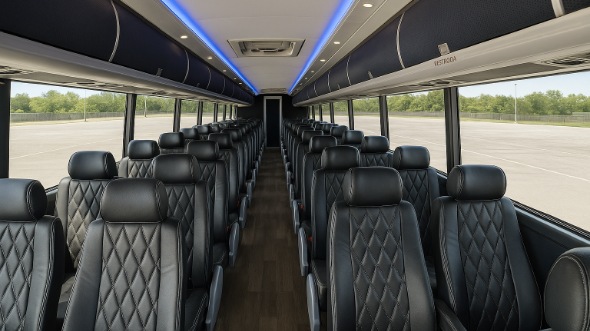 Interior of New Hampshire Party Bus Company's ADA Charter Bus in New Hampshire