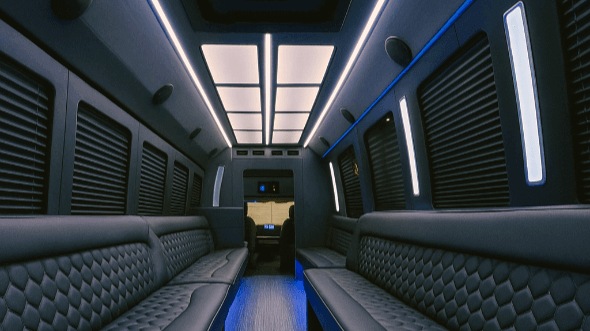 New Hampshire 40 passenger party bus interior